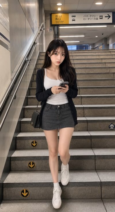 階段でふみはずして苦笑い！？